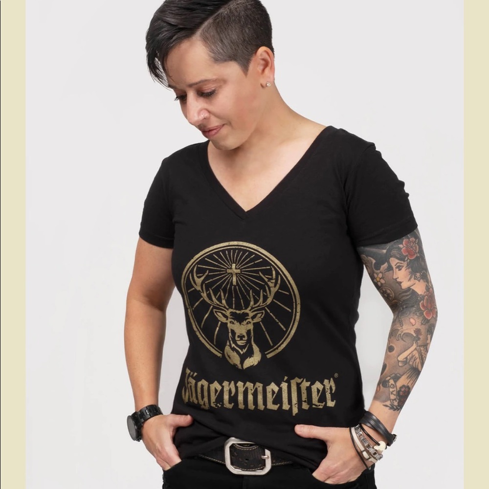 ⚫ Jägermeister Black V-Neck Tee